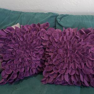 Pair Of Plum Purple Accent Pillows